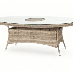 Alternative view of Oval Table & 8 Chairs Garden Dining Set with Ice Bucket & Lazy Susan - Monterey