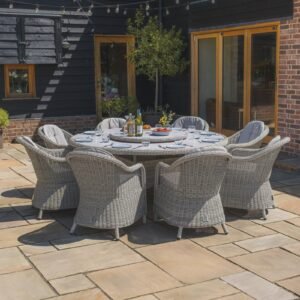 Alternative view of Oxford 8 Seat Round Dining Set - Ceramic Glass